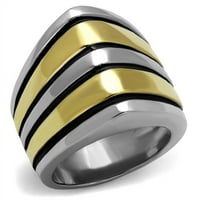 Ženski prsten od nehrđajućeg čelika od nehrđajućeg čelika od dva tona sa epoksidom u jet - veličini