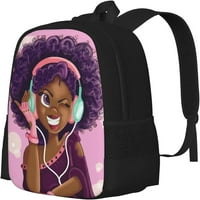 Afroamerička djevojka ruksaka školske torbe za torbu za putovanja za teen žene studentski fakultet