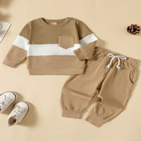 Toddler Baby Boys Fall Outfits Pismo Ispis Crew Crt dugih rukava hlače set odjeće