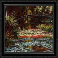 Japanski most crni ukrašeni drva ugrađena platna umjetnost Monet, Claude