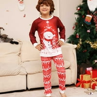 Uklapanje božićne pidžame set za obitelj, božićni vilk Santa tiskani PJS za tatu mamu i djecu Xmas Sleep