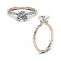 Vjenčani zaručni prsten za žene Podesive 1. CTS moissan prsten 18k bijelo pozlaćeno poznato Prsten za zaljubljeni dan za nju