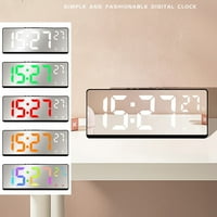 Lierteer Voice Control Mirror LED digitalni budil Sat Temperatura Datum prikazivanja Početna Dekor