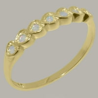 Britanci izrađeni 14k žuto zlato prirodni Opal Womens Obećani prsten - Opcije veličine - Veličina 7,75