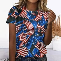 Oalirro američka zastava cvjetni vrhovi za žene 4. jula Bluze za žene Dressy Patriots Neovisnosti Dan