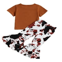 Toddler s prednjim toddlerom Slatka košulja za vrat + hlače Leopard Print Saiits Ljetni odjeća Dječja odjeća za kratku rupu Outfit