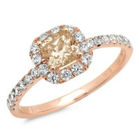 1.23ct princeze rez braon šampanjac simulirani dijamant 18k ružičasto zlato graviranje izjava godišnjica