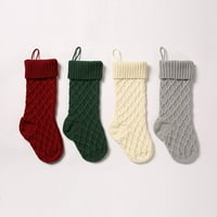 Kabelske pletene božićne čarape, veliki personalizirani kamin viseći čarape za božićne ukrase