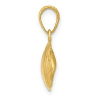 Carat u Karatsu 14K žuti zlatni profil Privjesak šarm sa 14k žutom zlatnom laganom užad ogrlicu 16 ''