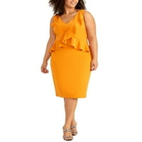 Rachel Roy Women Plus Asimetrična ruff trim haljina narančasta Veličina 22W
