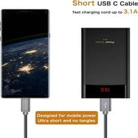 Kratki USB C kabel, USB tip C punjač najlonski pletenica Brza punjenje Cord kompatibilan Samsung Galaxy