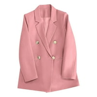 Meichang ženski blazer i odijelo jakne Trendy rever dugih rukava od punog dvostrukog kardigan radne kancelarije
