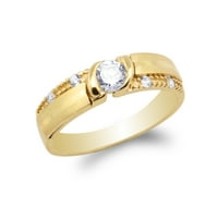 Ženske 14k žuto zlato vjenčani prsten za vjenčanje prekrasno veličine 4-10