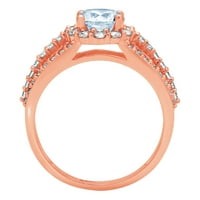 1.76ct okrugli rez plavi simulirani dijamant 18k ružičasti ružičasti zlato graviranje godišnjice Angažovanje