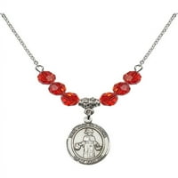 Rodijumska ogrlica s crvenim srpnim mjesecom rođenja Kamene perle i svetog Nino de Atocha Charm