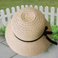 ZTTD Floppy sklopive dame Žene slame na plaži Sunce Summer Hat Bež široki pod