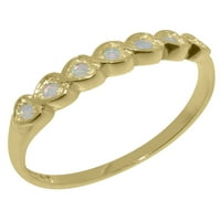Britanci napravio 9k žuto zlato prirodno opal ženski vječni prsten - Opcije veličine - veličina 6.5