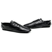 Lacyhop unise ballroom Comfort baletnih cipela protiv klizanja čipka za ples lagana PU crna 5.5