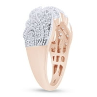 1. CT okrugli rez simulirani bijeli dijamant Art Deco vjenčani prsten 14k bijelo pozlaćeno srebro srebro
