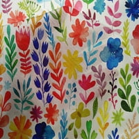 Onoone pamučne svilene od listova od bijele tkanine i cvjetne akvarelne ploče za šivanje obrtnih projekata