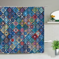 Marokanski tuš za sadiranje patchwork uzorka s različitim šarenim originalnim tuniskim kupaonicama za zavjese za uređenje kukicama