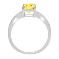 2. CT sjajan blistavo Clear Simulirani dijamant 18k bijeli zlatni pasijans prsten sz 10