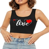 Avamo Women T majice obrezane tenkove bez rukava Summer Top Party Tee Slim Fit bluza Black XL