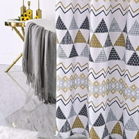 Boho tkanina za zavjese za tuširanje, boemski šareni prugasti dizajn, dekorativna teška kupatila za