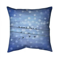 Započnite docrokratni dekor 5542-1818-in. Ptice na blistavom plavom nebu-dvostrano print vanjski jastuk na otvorenom