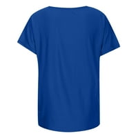 HHEI_K ženska modna ljetna labava majica ramena majica kratkih rukava bluza s majicama za žene
