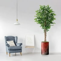 Umjetno stablo u modernom sagraču, lažnoj svilenoj stablu Ficus za unutrašnji i vanjski ukras za dom