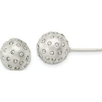 Sterling Silver Satin Crystal Ball Minđuše proizvedene u Indiji QE16004