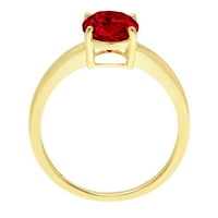 2.5ct ovalni rez crveni prirodni granat 14k žuti zlatni godišnjički zaručnički prsten veličine 4,5