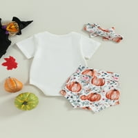 Amiliee Newborn Baby Girls Halloween Outfit kratki rukav Bodici Bundkin Hratke Set odjeće