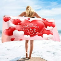 Valentinovo za ručnike za plažu ručnici za kupanje Love Hearts Overselizirani ručnici bez od brušilice