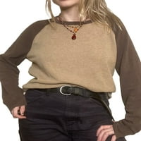 Ženski ležerni Raglan dugi rukav vrhunsko kontrastni kontrast u boji okrugli vrat Pulover labava majica