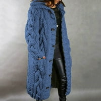 Kaput velikih veličina Jednoj ženi s dugim rukavima kardigan džemper džep za žene kaput ženska ležerna odjeća