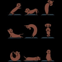 Jahshund joga Juniors Crna grafički tee - Dizajn ljudi M