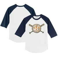 Dojenčad sićušni otvor bijeli navy Houston Astros bejzbol košulje u miševi Raglan rukava majica