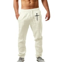 Zuwimk hlače za muškarce moda, muški tanak-fit -Resistant ravna prednja chinoachant bijela, m