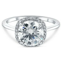 2.50ct okrugli rez Moissine & Diamond 14k bijeli zlatni halo prsten za žene pokloni angažman