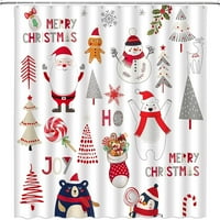 Sretan božićni tuš Carting Cartoon Snowman Santa Claus Xmas Tree Slatka menadžer MAN Med Bear Peguin