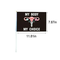 SUNISERY CASERY RUČNI DEKORAK ZA OBLIKU, pobačaj Freedom Cvjetni maternik Štampani feminizam Oznaka zastava zabrane