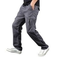 Muške ravne noge Teretne hlače Ležerne prilike multi džep na otvorenom Atletic jogger pantalone Redovna fit nacrtajući pantalone za trčanje