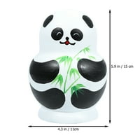 Slojevi crtani panda ruske lutke Drveni igrački zanatski poklon želja gniježđenja Domaći ukras za dom