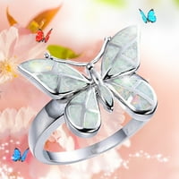 Frehsky prstenovi retro boja leptir oblik cirkonskih prstenova za žene modni trend puni leptir prsten