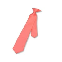Vesuvio Napoli Boy's Clip-on Cliptie Solid Coral ružičasti u boji kravata za mlade