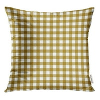 Žuta apstraktna zlatna oker gingham karirani dijagonalni flannel geometrijski bacanje jastučnice za