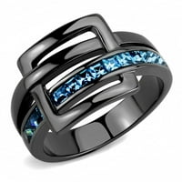 Ženske crne akvamarinske prstene Anillo para mujer y ninos unise djeca 316l prsten od nehrđajućeg čelika