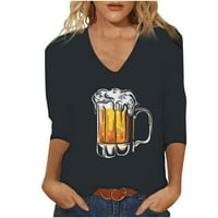 Košulje s popustom plus veličine za žene Ležerne prilike punog piva s rukavima s dugim rukavima s dugim